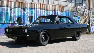 67 Dart Vader three quarters front left graffiti